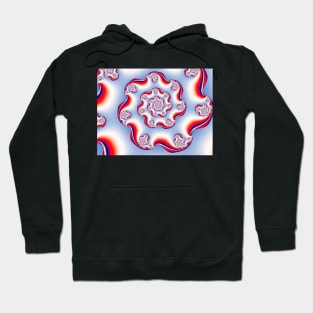 Red, White and Blue Spiral Pattern Hoodie